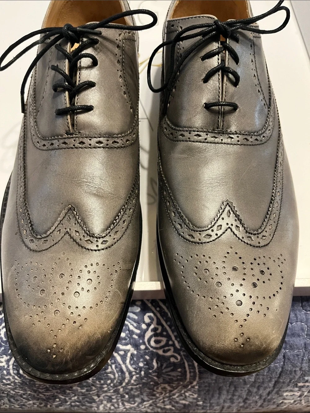 Ben Sherman Gray Leather Wingtip Derbys